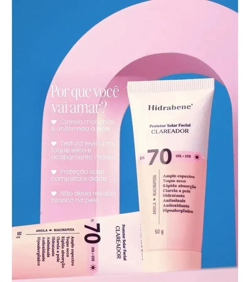 Hidrabene Clareador com Filtro Solar — creme clareador facial com proteção solar